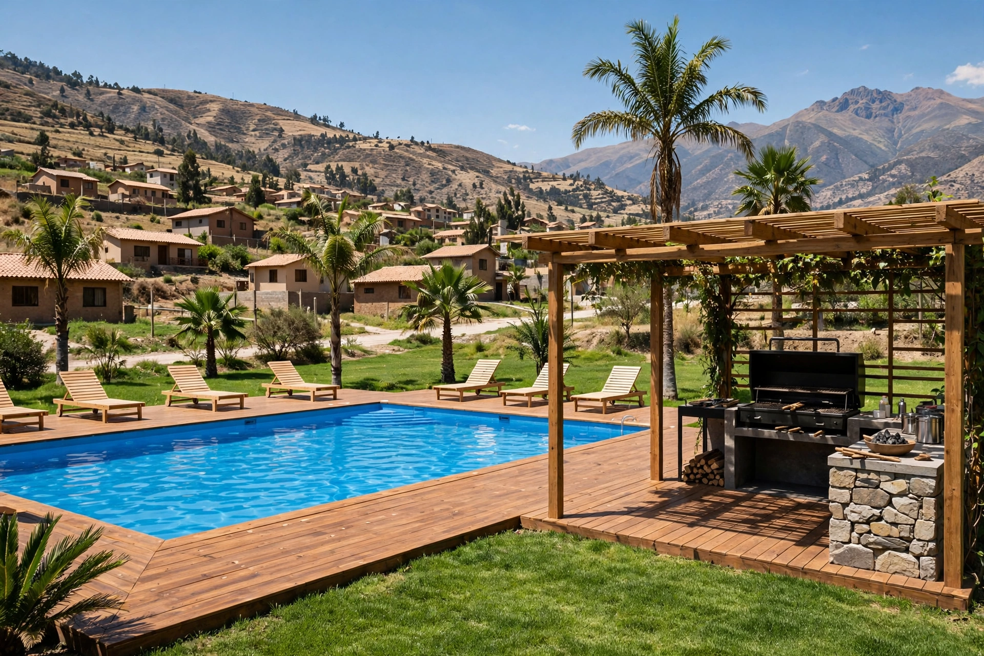 Piscina y zona de parrillas del área común